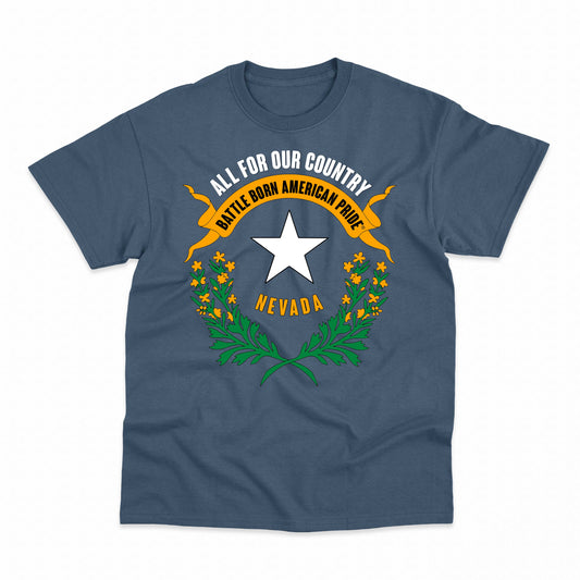 Nevada Battle Born American Pride White Star T-Shirt